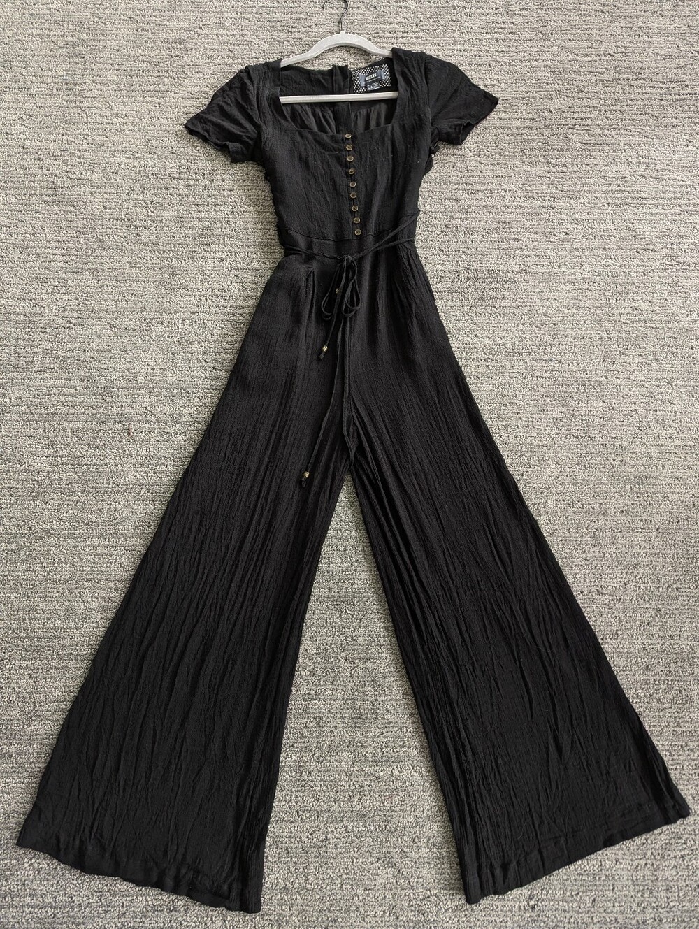 Anthropologie Maeve Sienna Jumpsuit Square Neck Buttons Ties - Picture 6 of 15